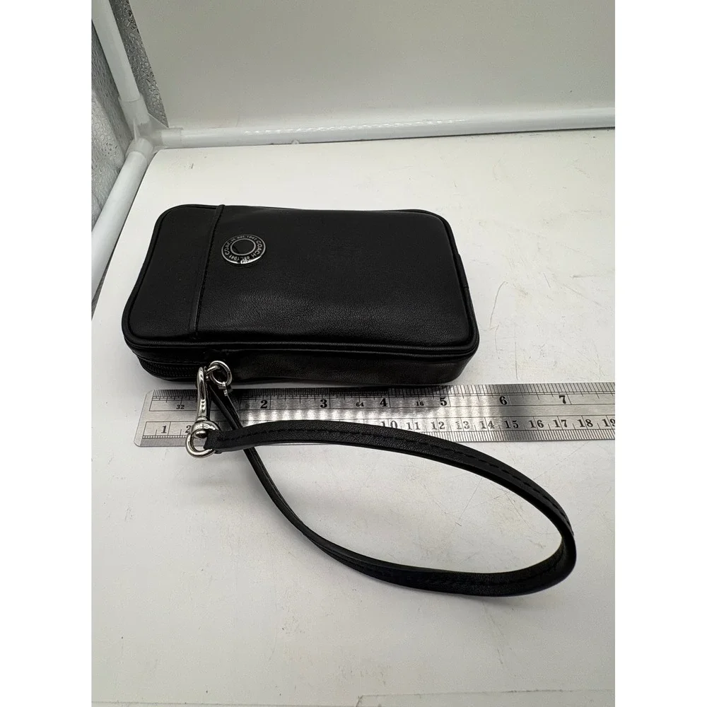 Coach Vintage Black Leather Digi Cam Pouch Phone Case Wristlet Y2K Multi-Use